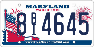 MD license plate 8BI4645