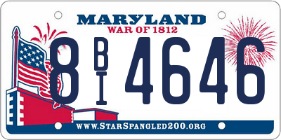 MD license plate 8BI4646