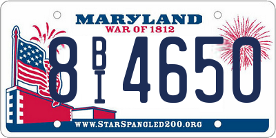 MD license plate 8BI4650