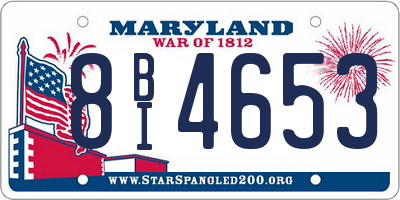 MD license plate 8BI4653