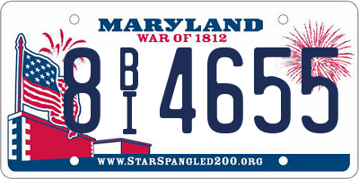 MD license plate 8BI4655