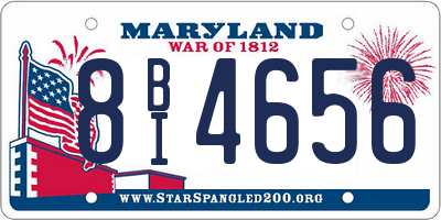MD license plate 8BI4656