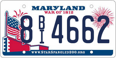 MD license plate 8BI4662