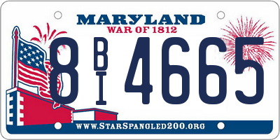 MD license plate 8BI4665
