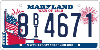MD license plate 8BI4671