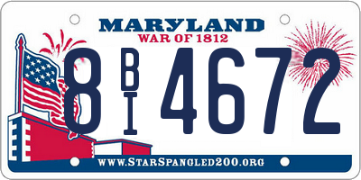 MD license plate 8BI4672