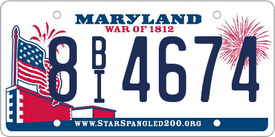 MD license plate 8BI4674