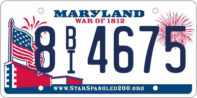 MD license plate 8BI4675