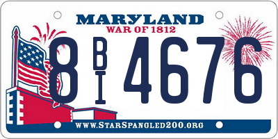 MD license plate 8BI4676