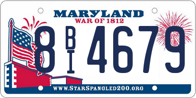 MD license plate 8BI4679
