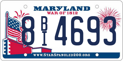 MD license plate 8BI4693