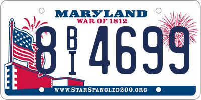 MD license plate 8BI4699