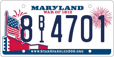 MD license plate 8BI4701