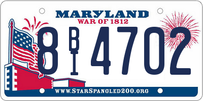 MD license plate 8BI4702