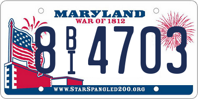 MD license plate 8BI4703