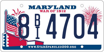 MD license plate 8BI4704