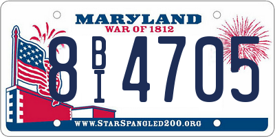 MD license plate 8BI4705