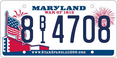 MD license plate 8BI4708