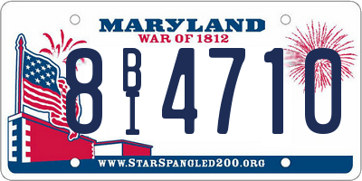 MD license plate 8BI4710