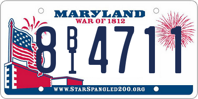 MD license plate 8BI4711