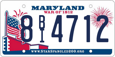MD license plate 8BI4712