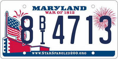 MD license plate 8BI4713