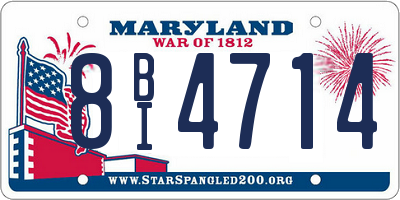 MD license plate 8BI4714