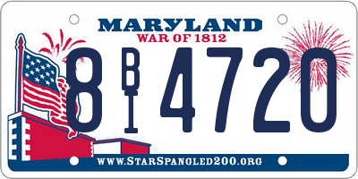 MD license plate 8BI4720