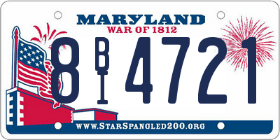 MD license plate 8BI4721