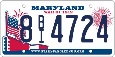 MD license plate 8BI4724