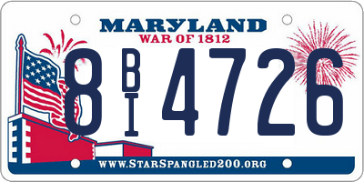 MD license plate 8BI4726