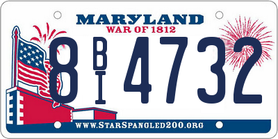 MD license plate 8BI4732
