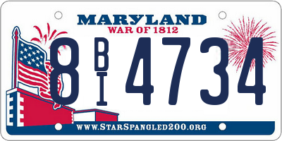 MD license plate 8BI4734