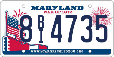MD license plate 8BI4735