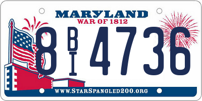 MD license plate 8BI4736