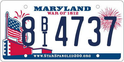 MD license plate 8BI4737