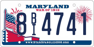 MD license plate 8BI4741