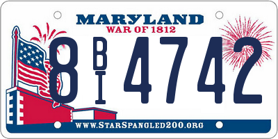 MD license plate 8BI4742