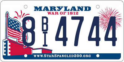 MD license plate 8BI4744