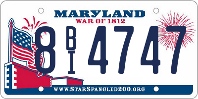 MD license plate 8BI4747