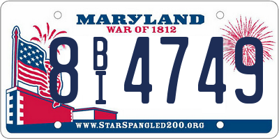 MD license plate 8BI4749