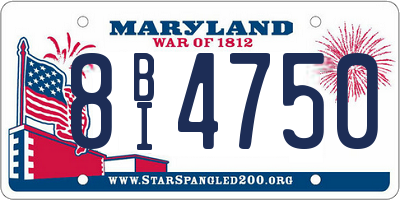 MD license plate 8BI4750