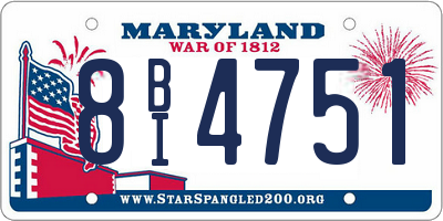 MD license plate 8BI4751