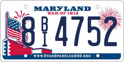 MD license plate 8BI4752