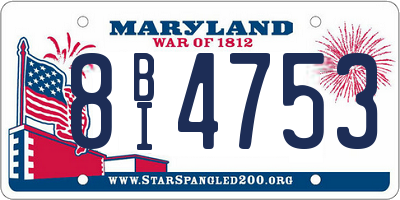 MD license plate 8BI4753