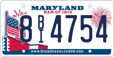 MD license plate 8BI4754