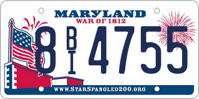 MD license plate 8BI4755