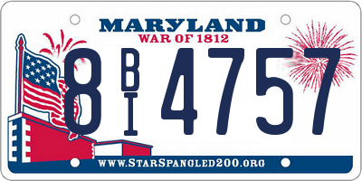 MD license plate 8BI4757