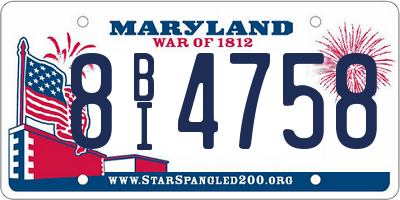 MD license plate 8BI4758