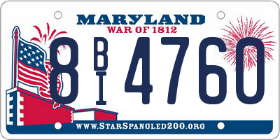 MD license plate 8BI4760